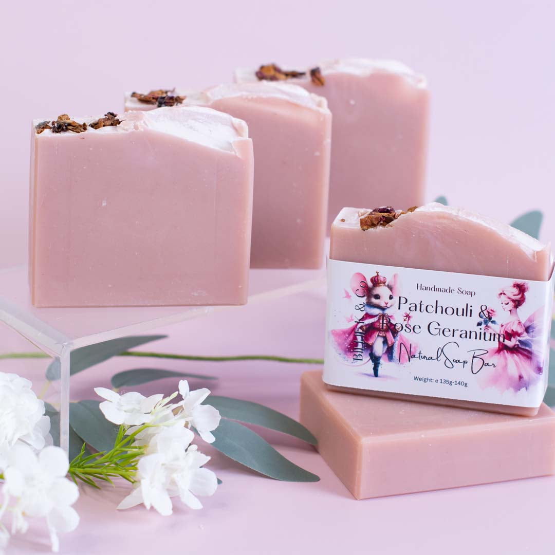 Natural Soap Bar - Patchouli and Rose Geranium