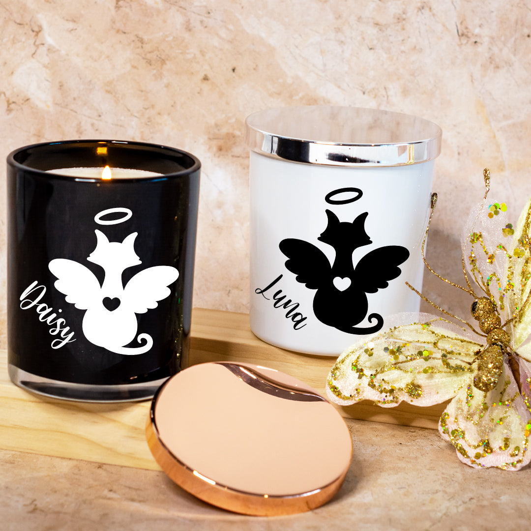 Candles - Pet Memorial, Angel Cat Heart