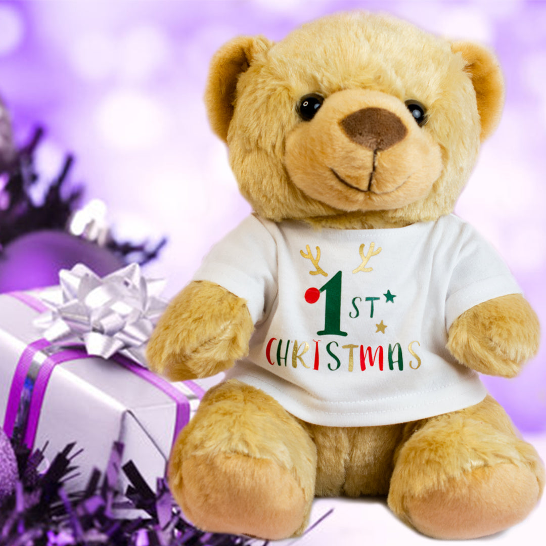 Teddy In A T-Shirt - My First Christmas