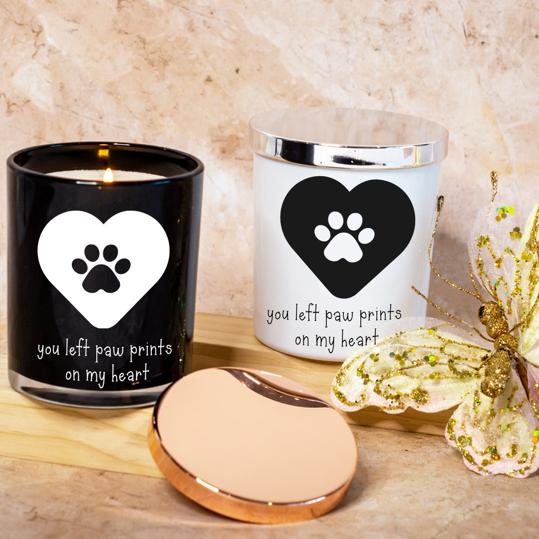 Candles - Pet Memorial, Paw Prints On My Heart