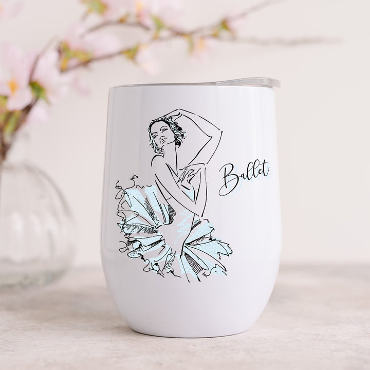 12oz Stemless Wine Tumblers  - Blue Ballet