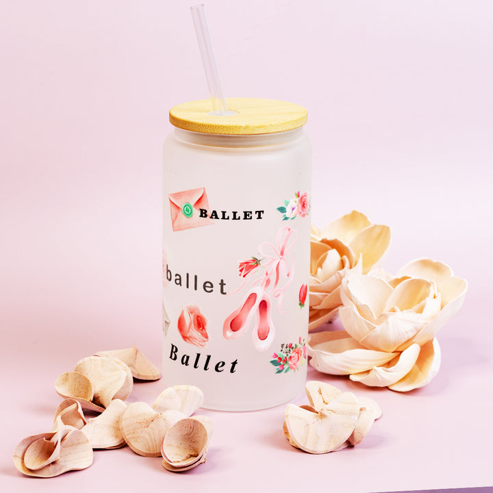 Glass Can Tumbler - Ballet Shoes