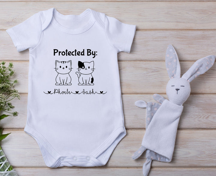 Onesies - Protected By - Cats