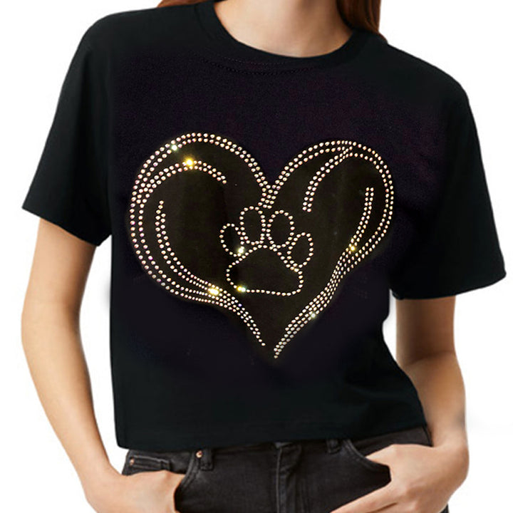 Rhinestone - Heart Paw