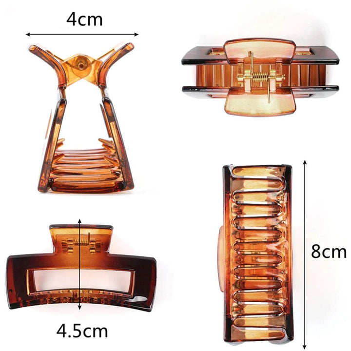 Hair Claw - Rectangle Light Tortoise