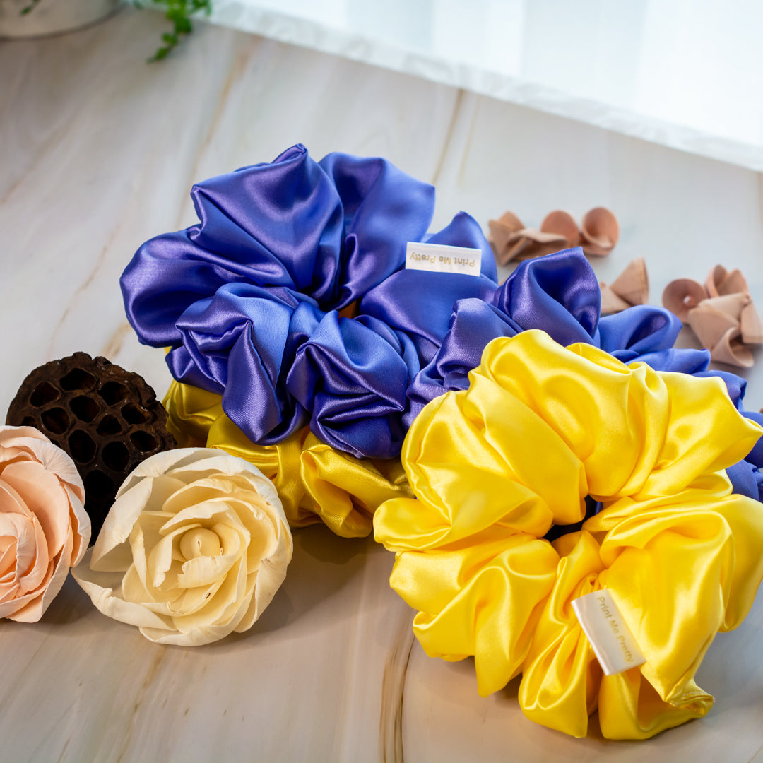 XL Satin Scrunchie - Yellow